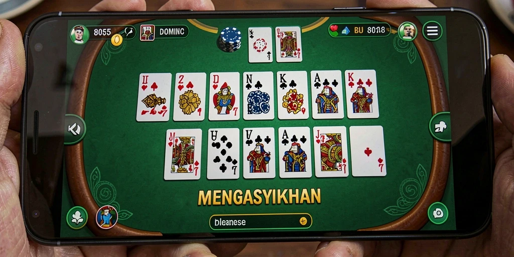Tampilan gameplay seru dari aplikasi Domino 8055.
