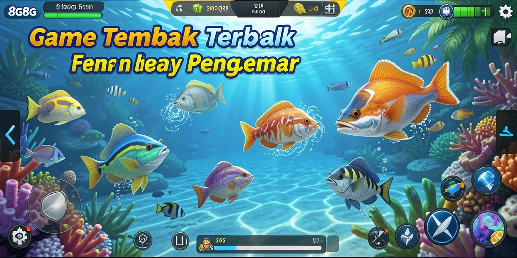 Tampilan gameplay Tembak Ikan yang mengasyikkan dan penuh warna.