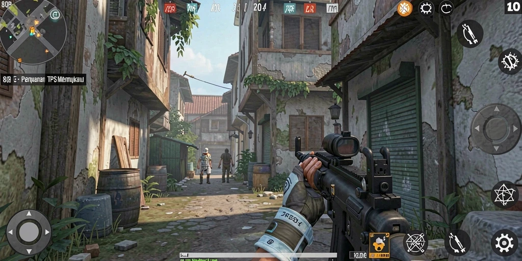 Screenshot gameplay 8QR menampilkan aksi tempur yang seru dan grafis menakjubkan.