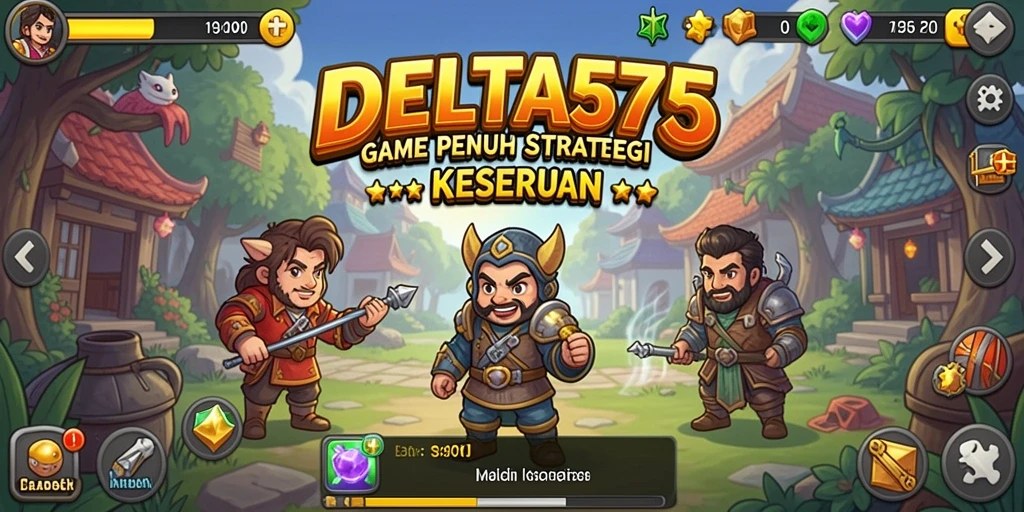 Tampilan gameplay DELTA575 dengan grafis menarik dan strategi khas game Idle.