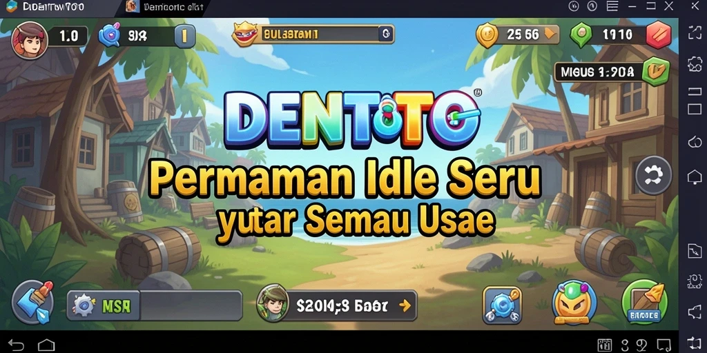Tampilan menarik dari gameplay Idle DENTOTO yang penuh warna.