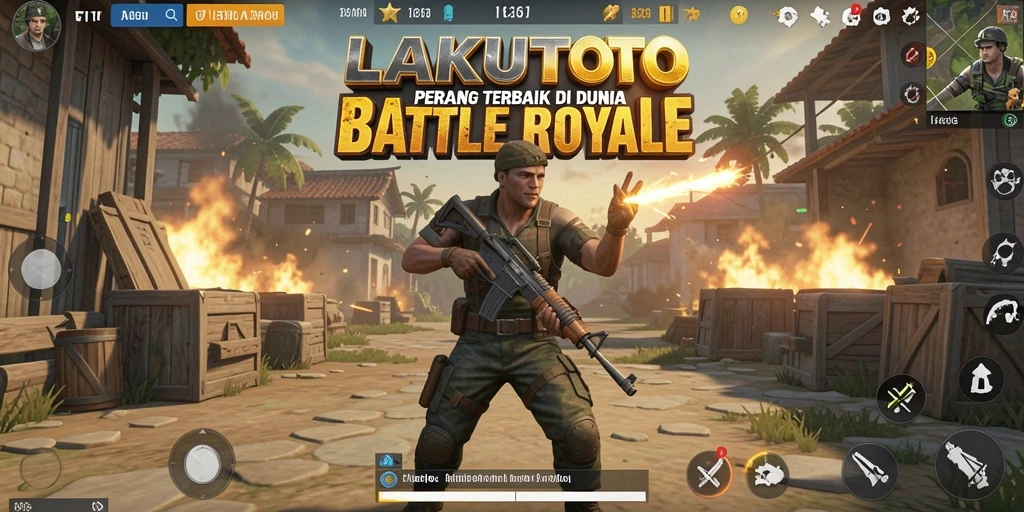 Tampilan aksi mendebarkan dalam permainan Battle Royale LAKUTOTO.
