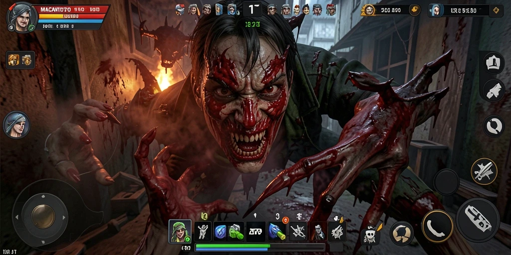 Screenshot gameplay yang menampilkan suasana horror yang menegangkan.