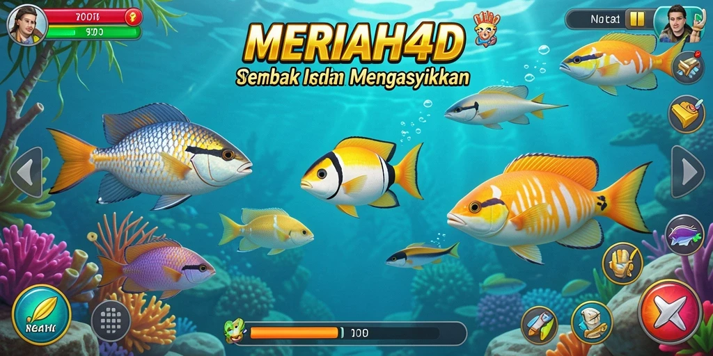 Tampilan gameplay MERIAH4D menampilkan aksi menembak ikan yang seru.