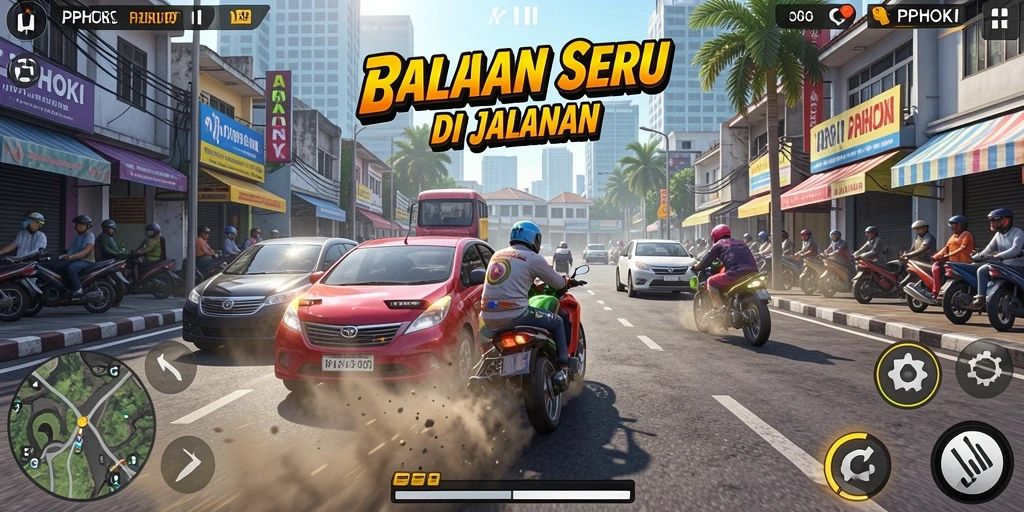 Tampilan seru gameplay balapan di PPHOKI.