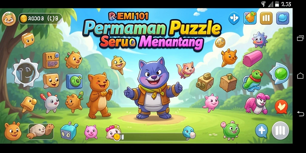 Screenshot gameplay REMI101 menampilkan berbagai teka-teki menarik dan grafik yang memukau.
