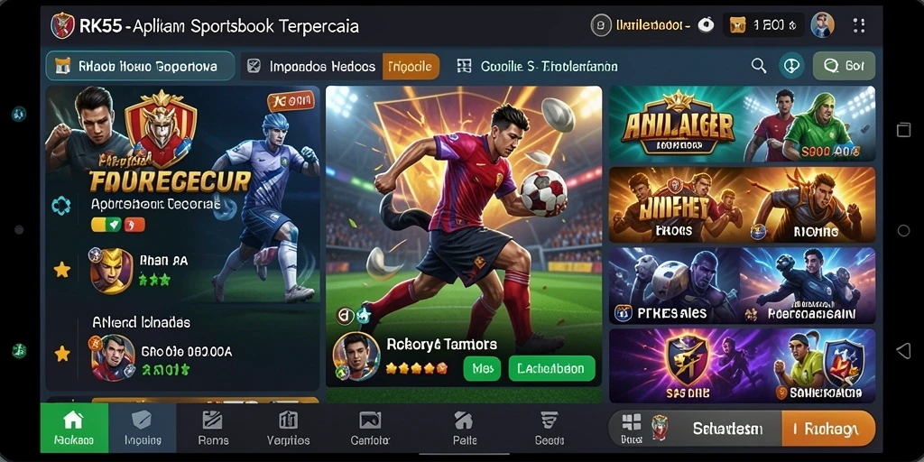 Tampilan menarik gameplay taruhan olahraga di RK55.