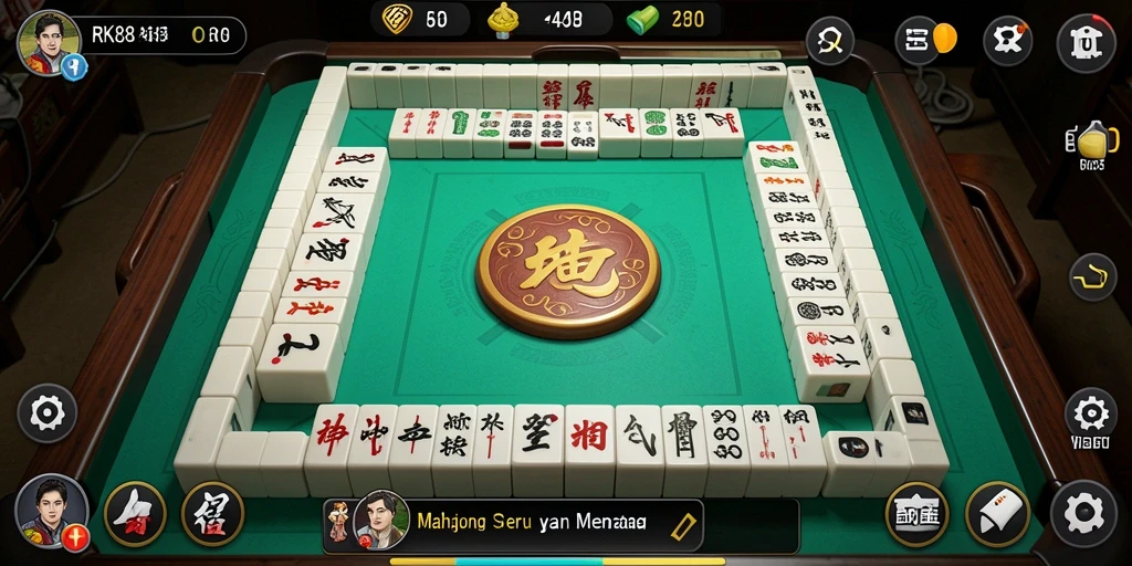Screenshot gameplay RK88 menampilkan ubin Mahjong yang berwarna-warni dan antarmuka yang menarik.