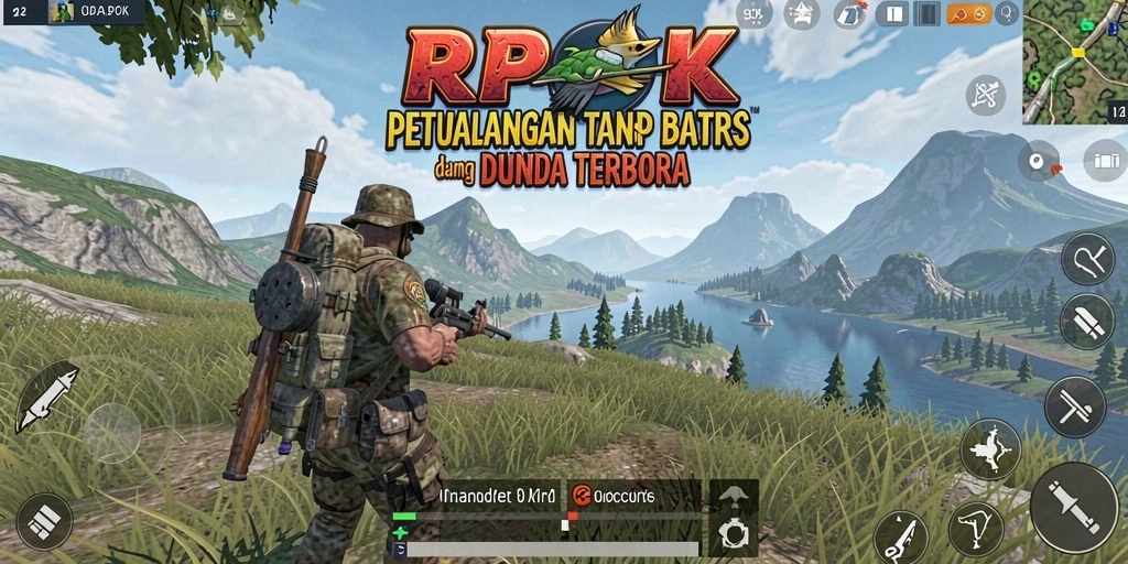 Screenshot gameplay RPOK dengan visual dunia terbuka yang menakjubkan.