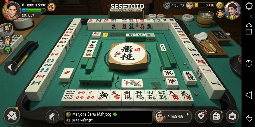 Screenshot SESETOTO menampilkan gameplay Mahjong yang menarik.