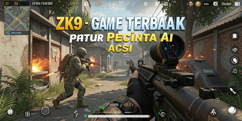 Screenshot gameplay ZK9 menampilkan aksi tembak-menembak yang mendebarkan.